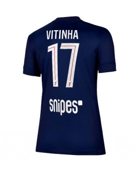 Paris Saint-Germain Vitinha #17 Maglia Gara Casa Repliche 2025-26 Donna Maniche Corte